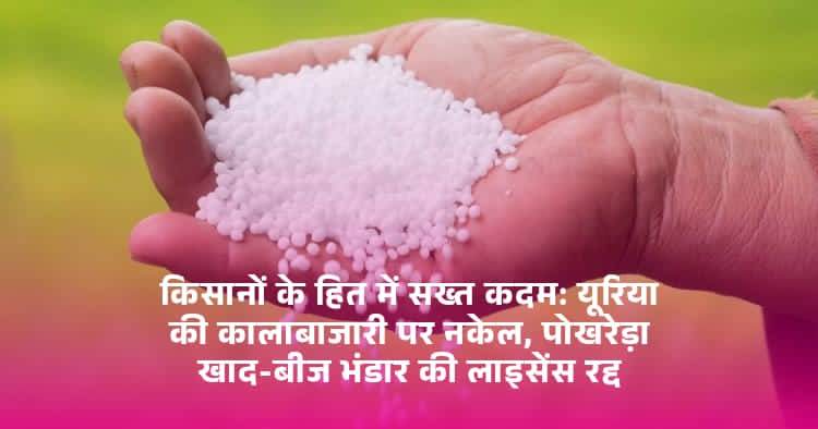 यूरिया की अधिक कीमत पर बिक्री पर कड़ा एक्शन: पोखरेड़ा के खाद-बीज भंडार की अनुज्ञप्ति निलंबित